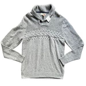NWT 1901 Nordstrom Merino Wool Blend  Gray Pullover Knit Sweater Men's size XL